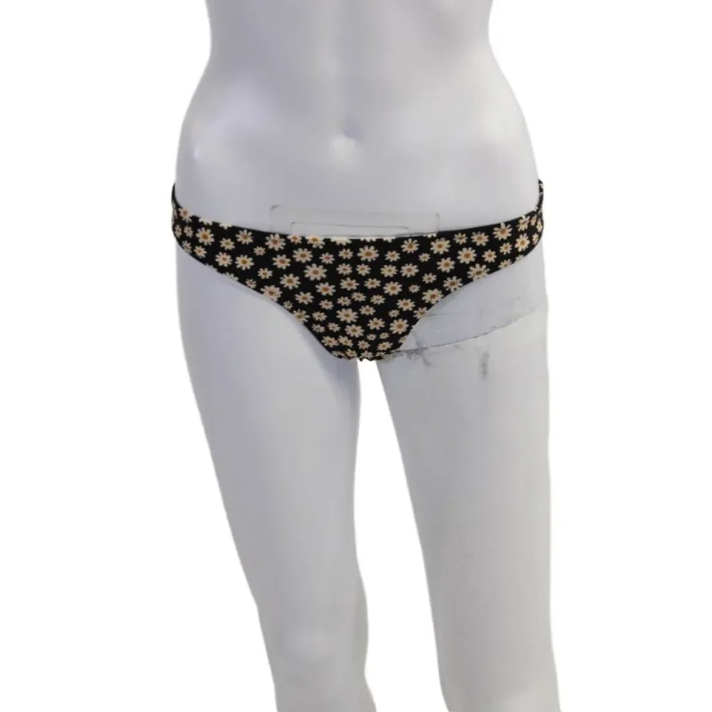 Madewell Womens Daisy Printed Hipster Bikini Bottoms Black White Extra Small